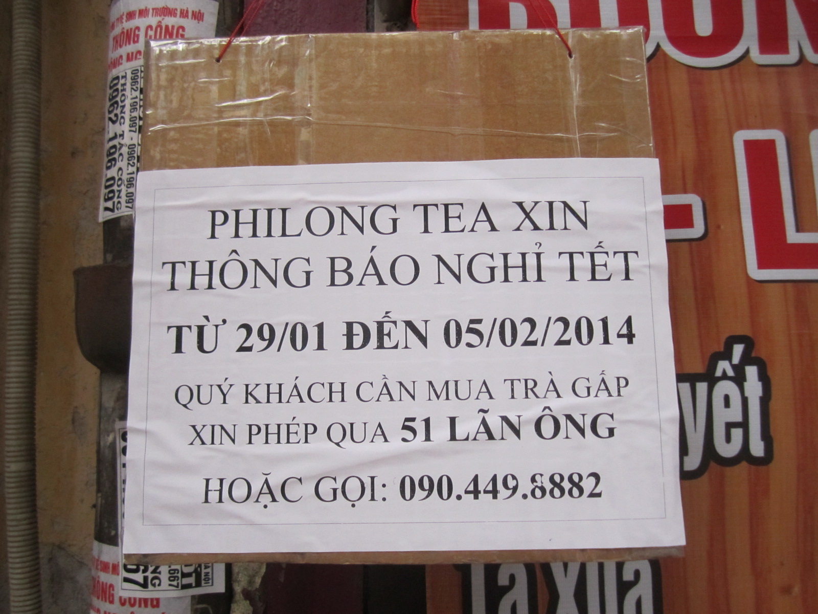 Thông báo nghỉ tết
